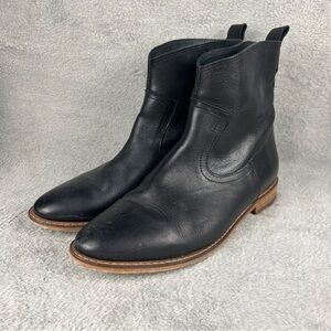 TED & MUFFY Ankle Boots Womens US 11 Leather Black Flat Heel EU 42 UK 9 DuoBoot